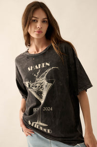 Shaken & Stirred Martini Distressed Graphic Tee - ShopPromesa