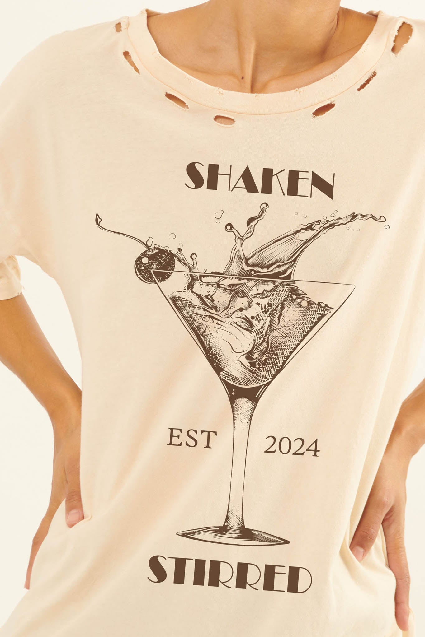 Shaken & Stirred Martini Distressed Graphic Tee - ShopPromesa
