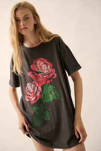 Still a Rose Oversize Vintage-Print Graphic Tee - ShopPromesa
