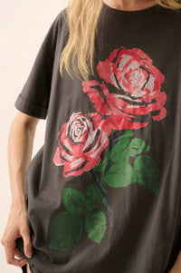 Still a Rose Oversize Vintage-Print Graphic Tee - ShopPromesa