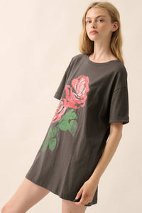 Still a Rose Oversize Vintage-Print Graphic Tee - ShopPromesa