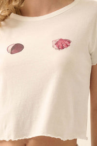 For the Shell of It Cropped Graphic Baby Tee - ShopPromesa