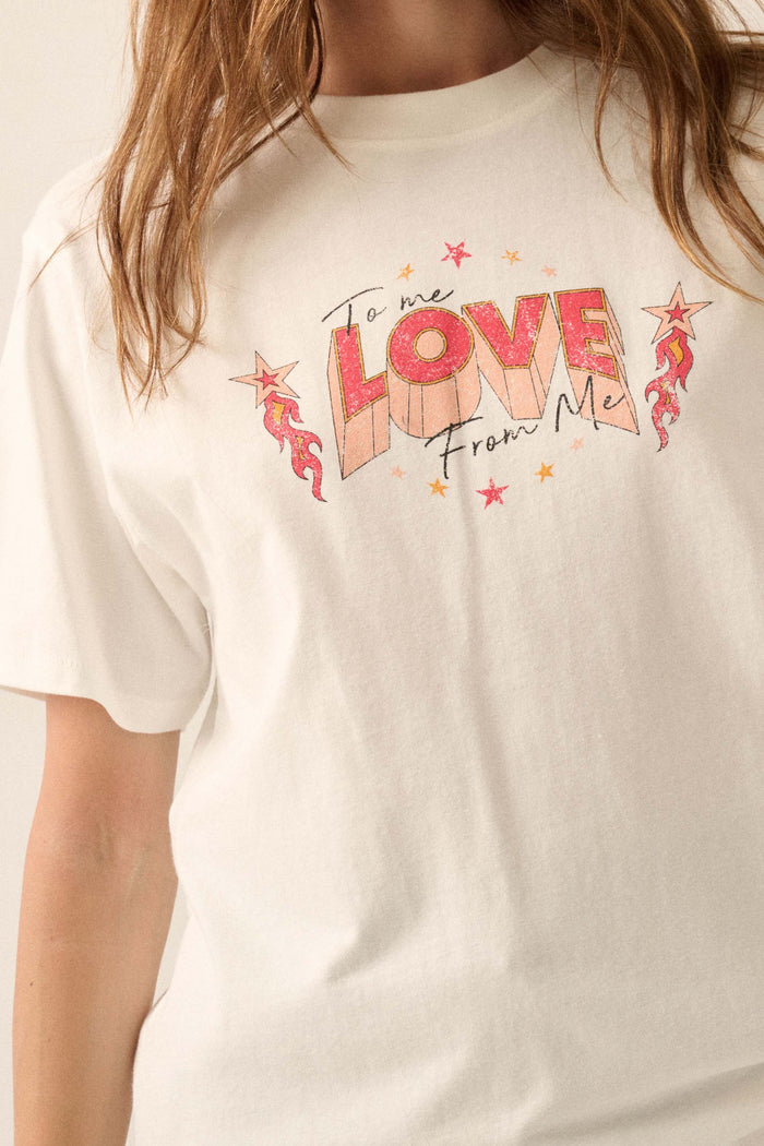 Love From Me Vintage-Print Graphic Tee - ShopPromesa