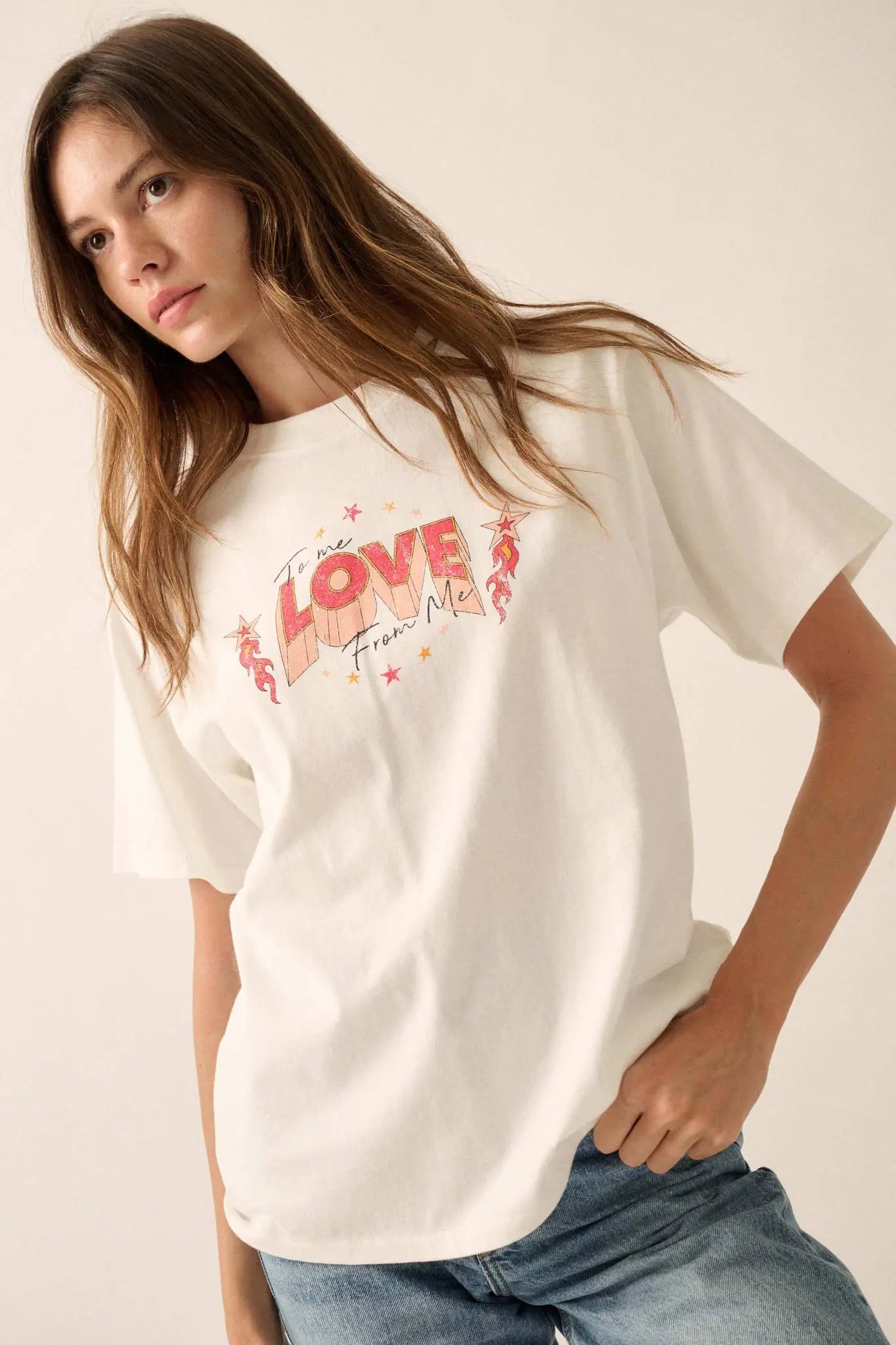 Love From Me Vintage-Print Graphic Tee - ShopPromesa
