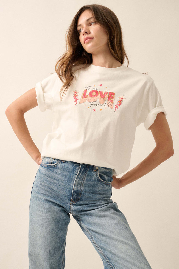 Love From Me Vintage-Print Graphic Tee - ShopPromesa