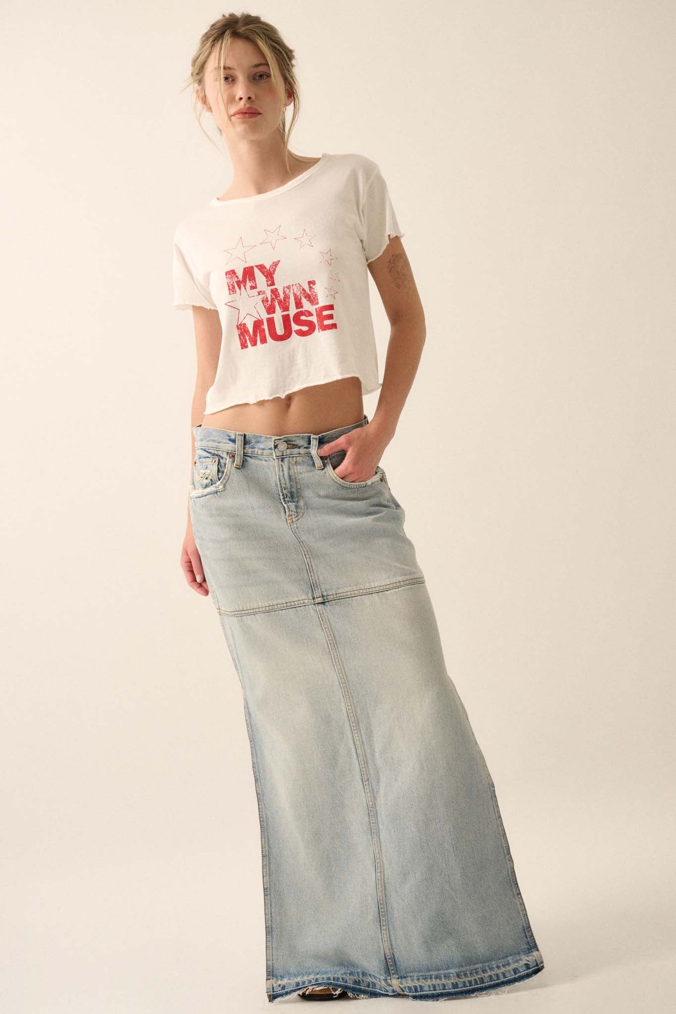 My Own Muse Cropped Graphic Baby Tee - ShopPromesa