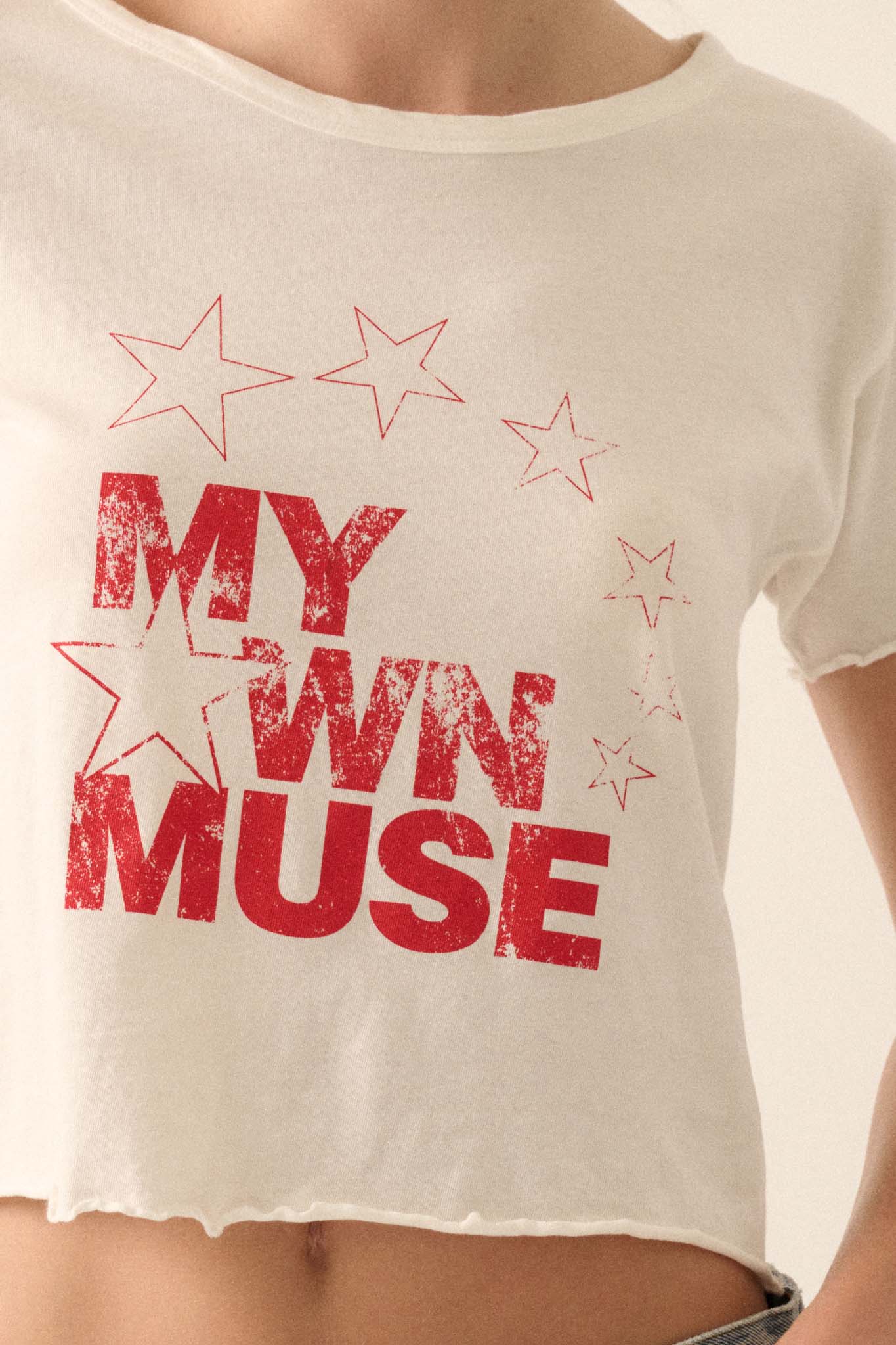 My Own Muse Cropped Graphic Baby Tee - ShopPromesa