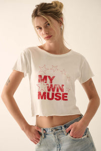 My Own Muse Cropped Graphic Baby Tee - ShopPromesa