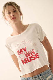 My Own Muse Cropped Graphic Baby Tee - ShopPromesa
