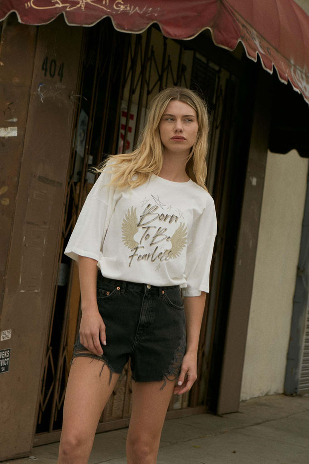 Born to be Fearless Oversize Graphic Tee