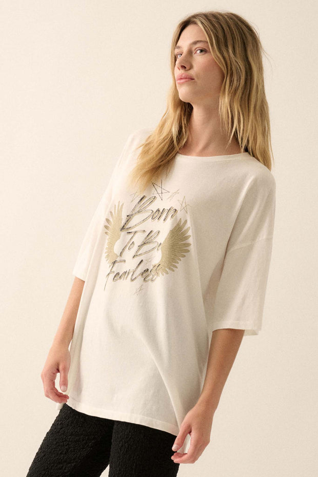Born to be Fearless Oversize Graphic Tee - ShopPromesa