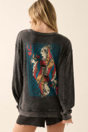 Queen of Hearts Back-Print Graphic Sweatshirt - ShopPromesa