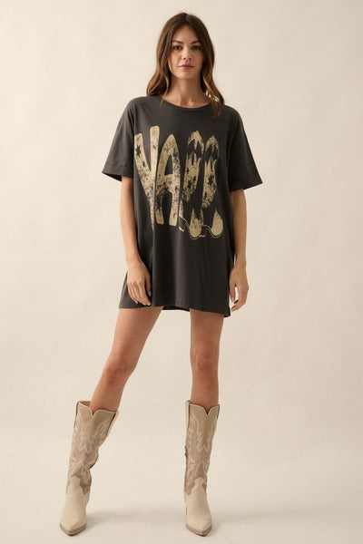 Y'all Cowboy Boots Oversize Cuffed Graphic Tee - ShopPromesa