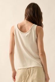 Paris Je T'aime Raw-Edge Graphic Tank top - ShopPromesa