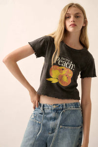 You're a Peach Cropped Graphic Baby Tee - ShopPromesa