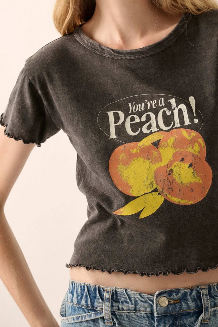 You're a Peach Cropped Graphic Baby Tee - ShopPromesa