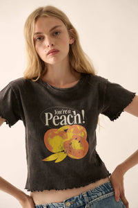 You're a Peach Cropped Graphic Baby Tee - ShopPromesa