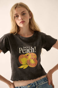 You're a Peach Cropped Graphic Baby Tee - ShopPromesa