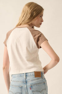 Los Angeles Tiger Cropped Raglan Graphic Baby Tee - ShopPromesa