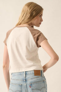 Los Angeles Tiger Cropped Raglan Graphic Baby Tee - ShopPromesa