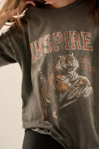 Inspired Tiger Oversize Vintage-Wash Graphic Tee - ShopPromesa