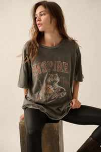 Inspired Tiger Oversize Vintage-Wash Graphic Tee - ShopPromesa