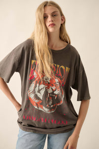 You Bow Girl Oversize Cuffed Graphic Tee - ShopPromesa