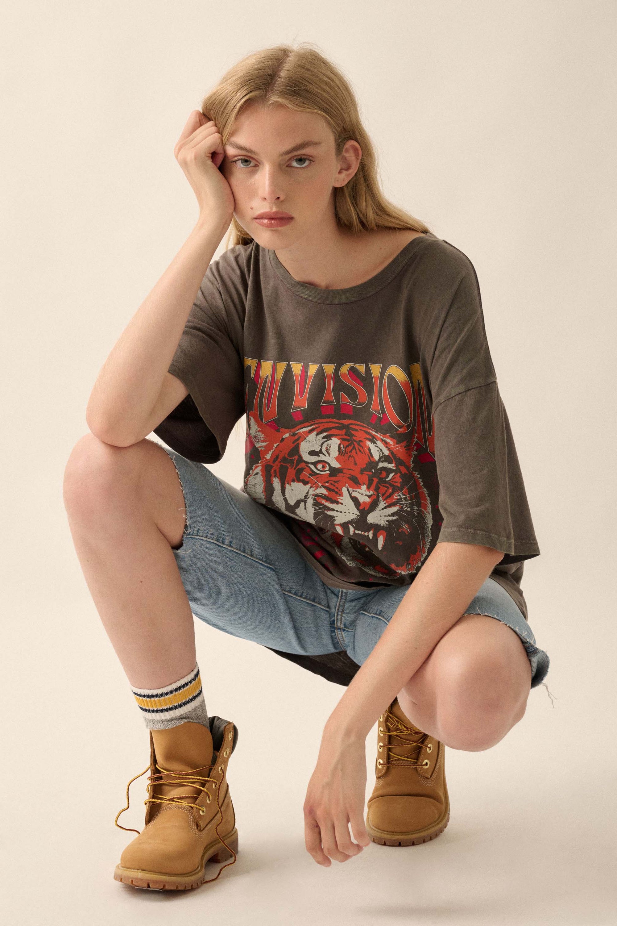 You Bow Girl Oversize Cuffed Graphic Tee - ShopPromesa