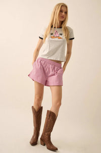 LA Vibes Vintage-Print Graphic Ringer Tee - ShopPromesa