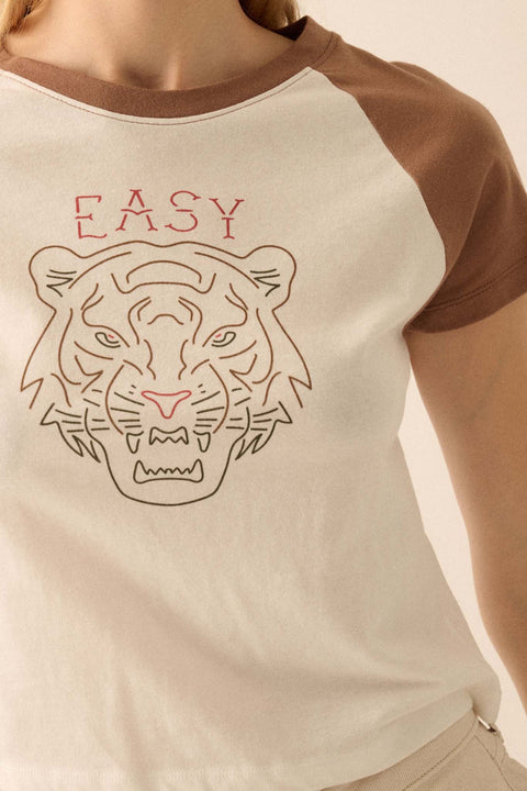 Easy Tiger Cropped Raglan Graphic Baby Tee - ShopPromesa