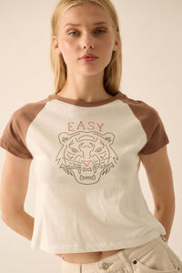 Easy Tiger Cropped Raglan Graphic Baby Tee - ShopPromesa