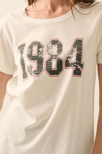 1984 Vintage-Print Varsity Graphic Tee - ShopPromesa