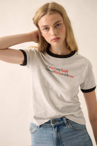 It's Not My Fault Vintage-Print Graphic Ringer Tee - ShopPromesa