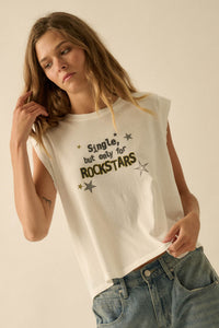 Rockstars Only Distressed Sleeveless Graphic Tee - ShopPromesa