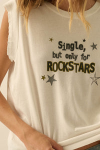 Rockstars Only Distressed Sleeveless Graphic Tee - ShopPromesa