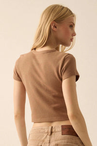 Mimosa Morning Cropped Thermal Graphic Baby Tee - ShopPromesa