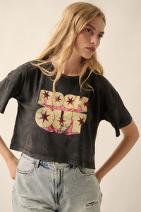 Rock Out Cropped Vintage-Wash Graphic Tee - ShopPromesa