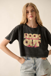 Rock Out Cropped Vintage-Wash Graphic Tee - ShopPromesa