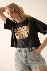 Rock Out Cropped Vintage-Wash Graphic Tee - ShopPromesa