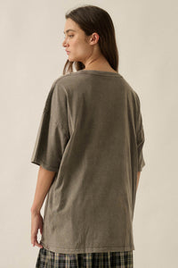 Lady Liberty Vintage-Wash Oversize Graphic Tee - ShopPromesa