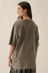 Lady Liberty Vintage-Wash Oversize Graphic Tee - ShopPromesa