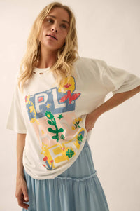 Planet Earth Distressed Oversize Graphic Tee - ShopPromesa