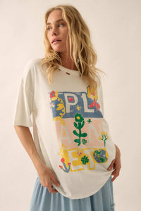 Planet Earth Distressed Oversize Graphic Tee - ShopPromesa