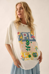 Planet Earth Distressed Oversize Graphic Tee - ShopPromesa