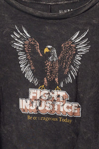 Fight Injustice Cropped Long-Sleeve Graphic Tee - ShopPromesa
