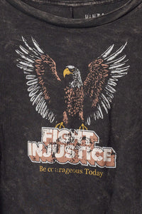 Fight Injustice Cropped Long-Sleeve Graphic Tee - ShopPromesa