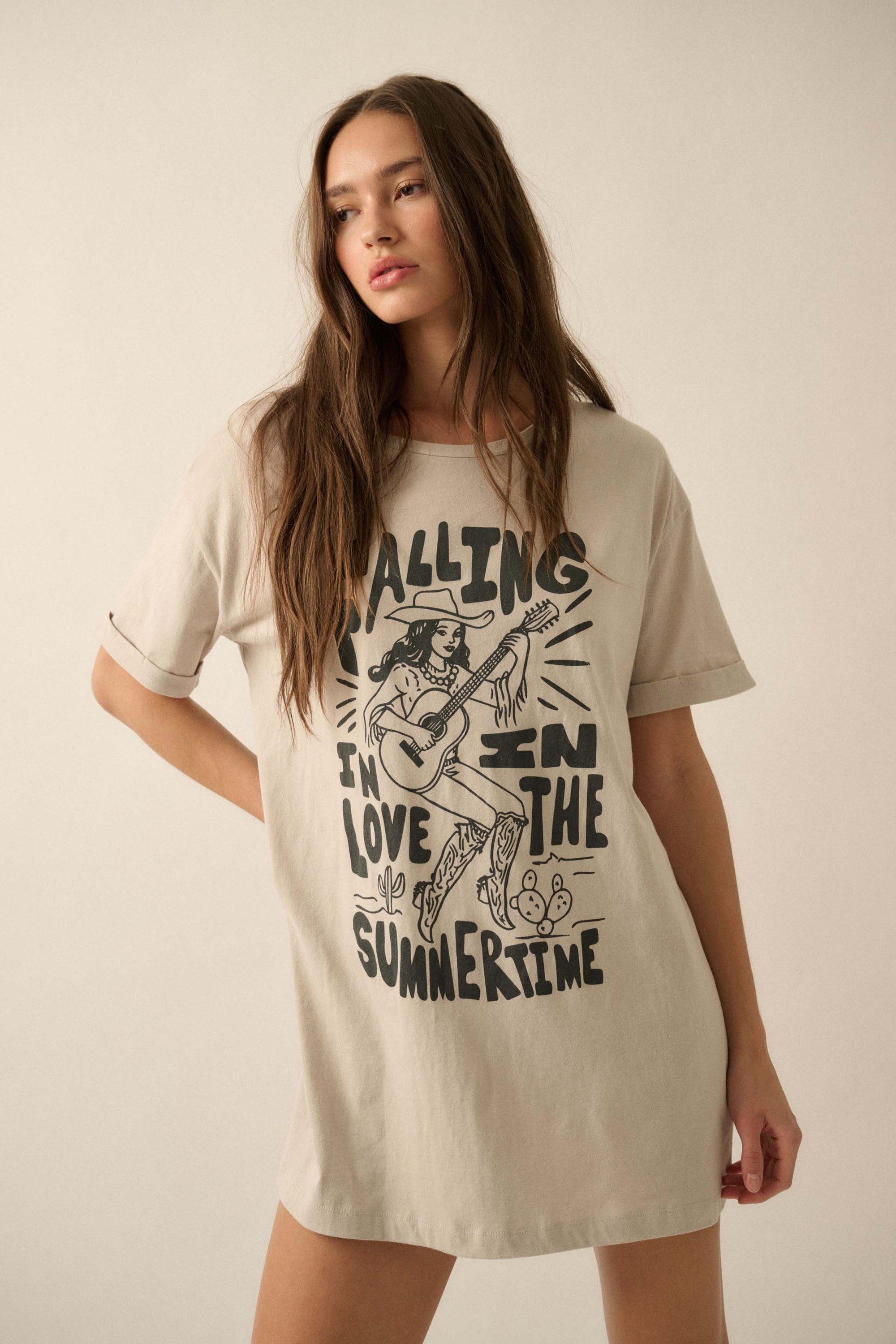 Cowgirl Summertime Love Oversize Graphic Tee - ShopPromesa