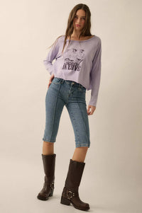 Cowgirl in Love Cropped Long-Sleeve Graphic Tee - ShopPromesa
