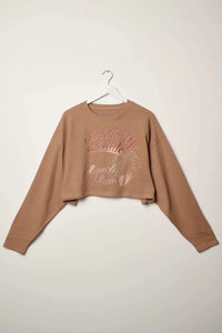 Saddle Up & Ride Cropped Thermal Graphic Top - ShopPromesa