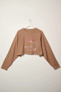 Saddle Up & Ride Cropped Thermal Graphic Top - ShopPromesa